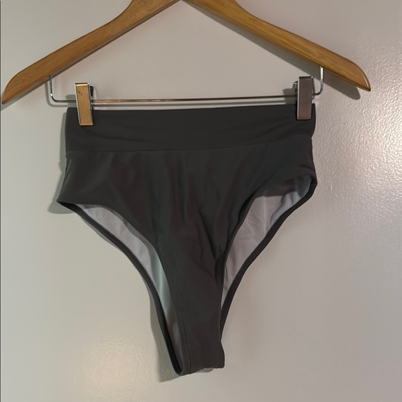 Dark Gray High-Waisted Bikini Bottom Size S - Picture 1 of 3